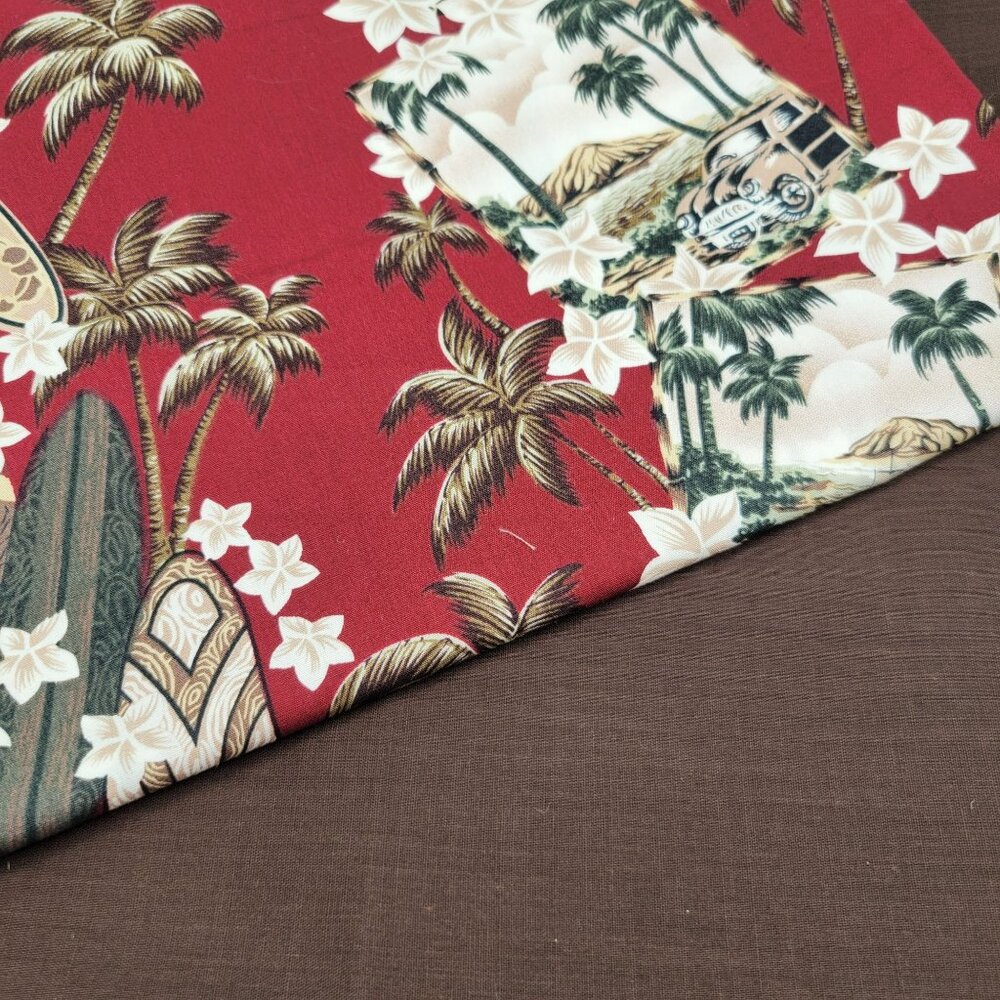 Hawaiian Print Surfboards Palms David Textiles Cotton Blend Coordinating Fabrics